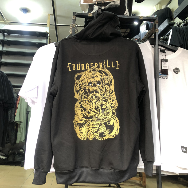 Burgerkill Hoodie Bahan Cotton Fleece | Jumper & Zipper Ready Stock