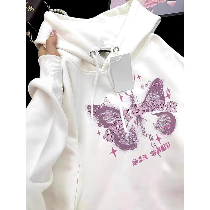 DEWISHEN Oversize Hoodie Wanita Korean Style Oversize Hoodie Sweter.