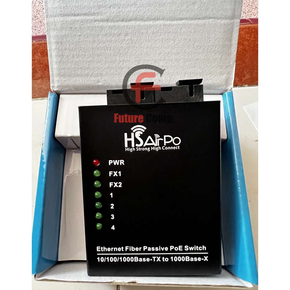 HsAirpo CM2F4EG POE 2Fo 4Lan Media Converter Gigabit