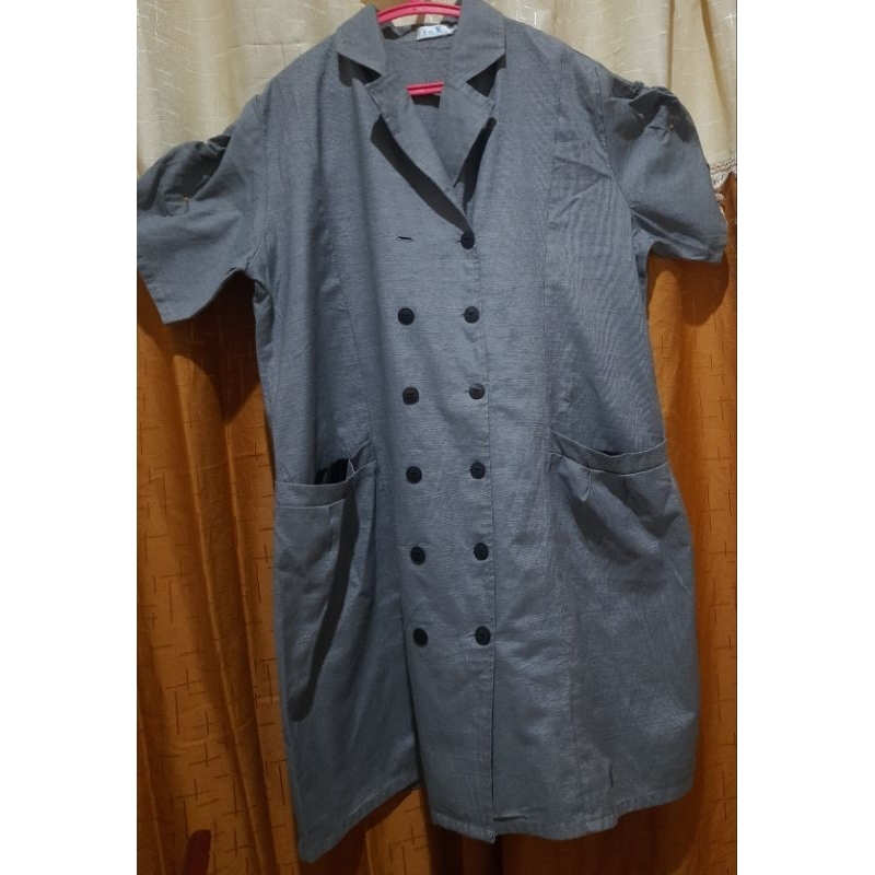 Tunik Blouse Coat Blazer Jumbo Big Size Lengan Pendek Abu-abu Gray Preloved