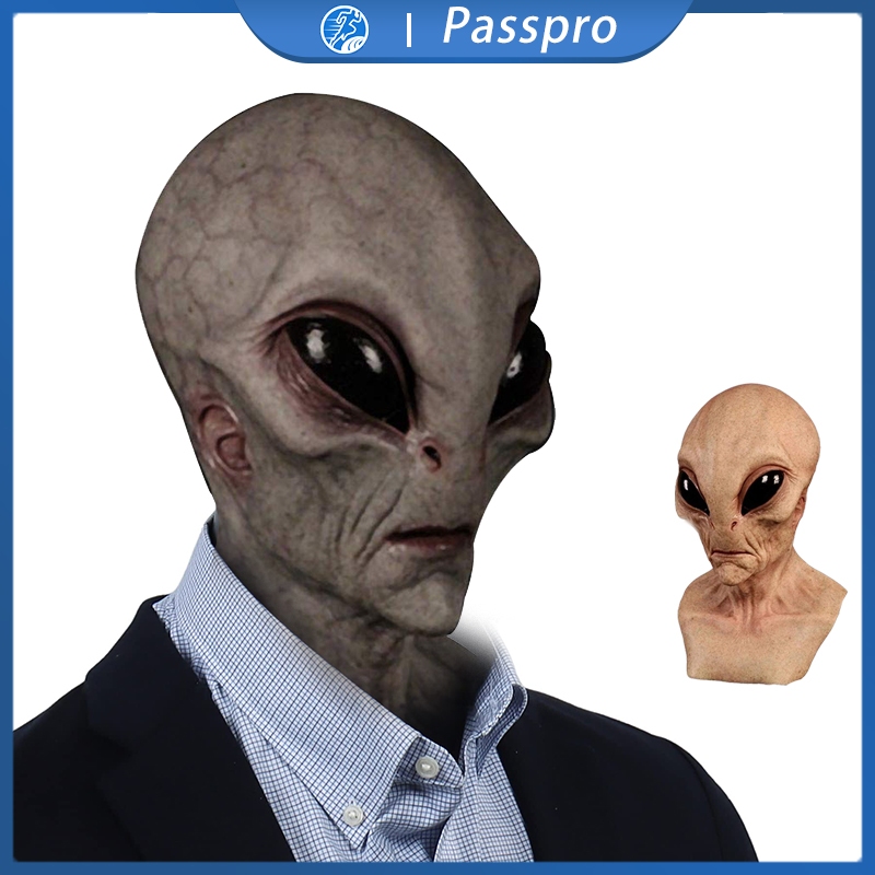 Topeng Alien Ufo Latex Mask Halloween Topeng Wajah Cosplay