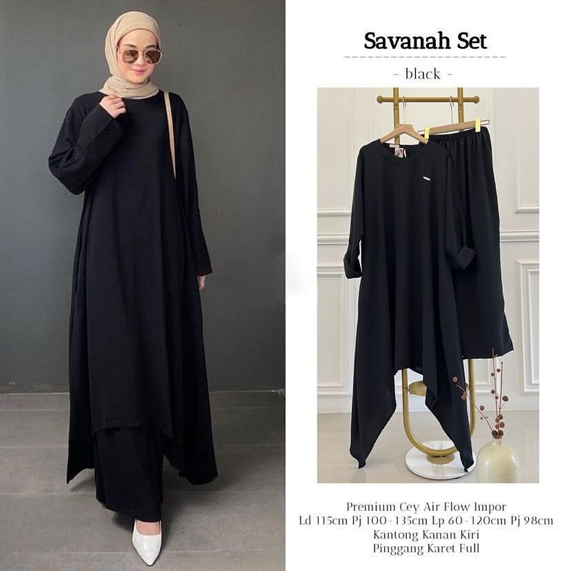 Savanah Set cringkle airflow/setelan tunik dan celana kulot cringkle/set celana /set tunik KULOT
