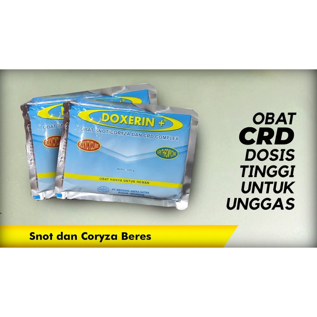 Doxerin Plus 100 gram Obat Unggas Ayam Snot Coryza CRD Pernafasan Complex Mensana