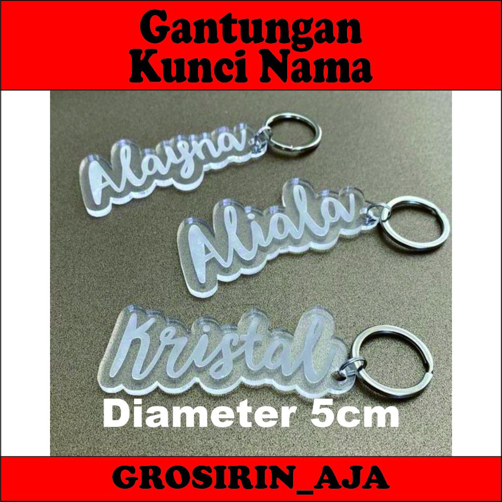 GANTUNGAN KUNCI UKIR NAMA AKRILIK