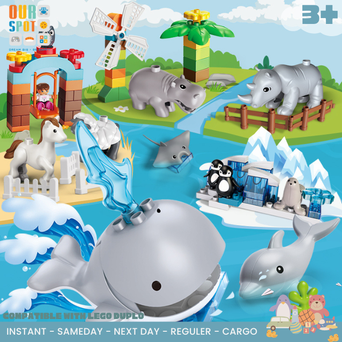 Feelo 186 pcs ANIMAL BUILDING BLOCKS - brick ukuran besar