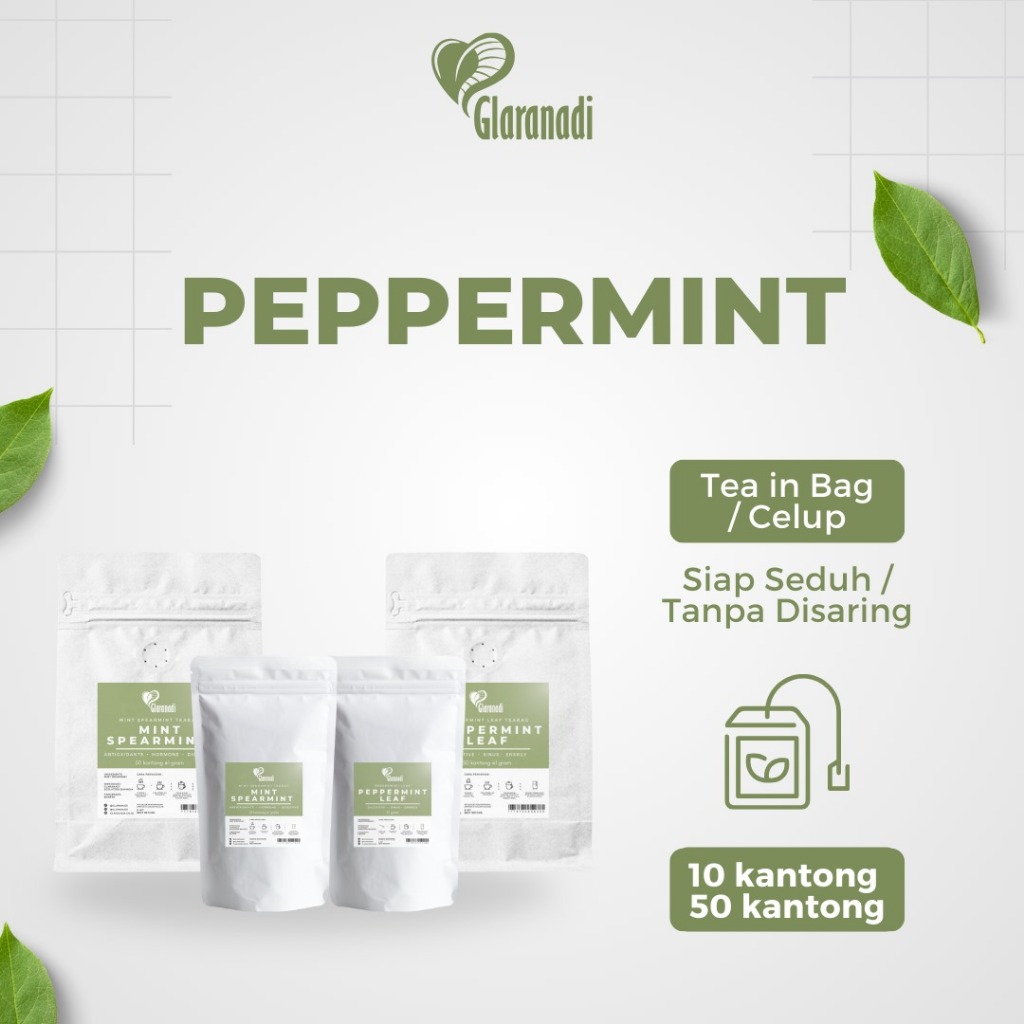 

GLARANADI Teh Daun Mint Peppermint 10g Teasane Batuk Pilek Migrain / Pure Peppermint Leaves