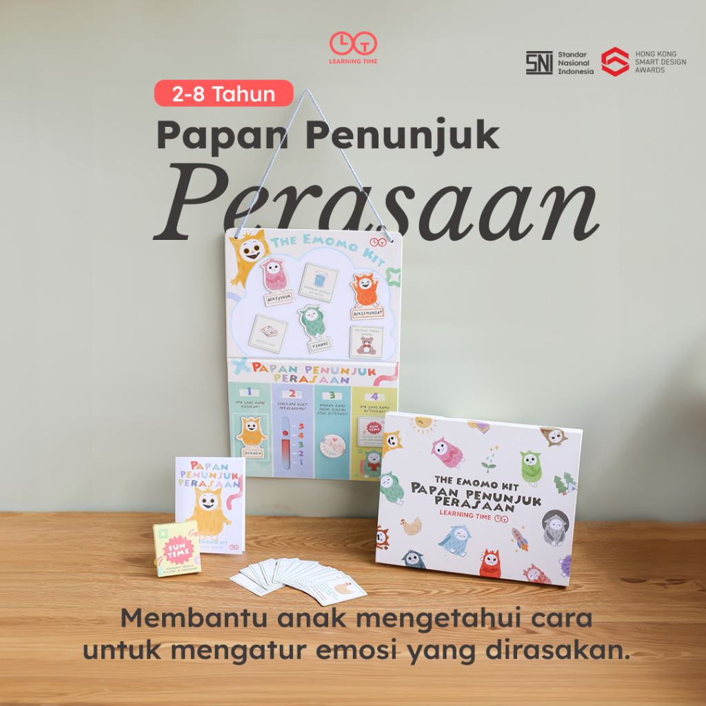 Learning Time -Feeling Board/Pengenalan Emosi Anak /Papan Penunjuk Emosi/Poster Edukasi Anak/Mainan 
