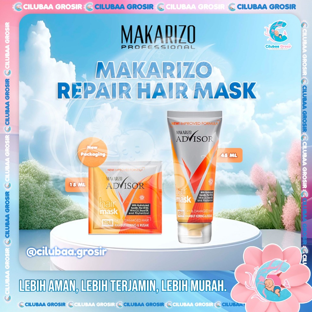 MAKARIZO Hair Repair Mask Tube Sachet || Masker Rambut Makarizo || Perawatan Rambut Rusak