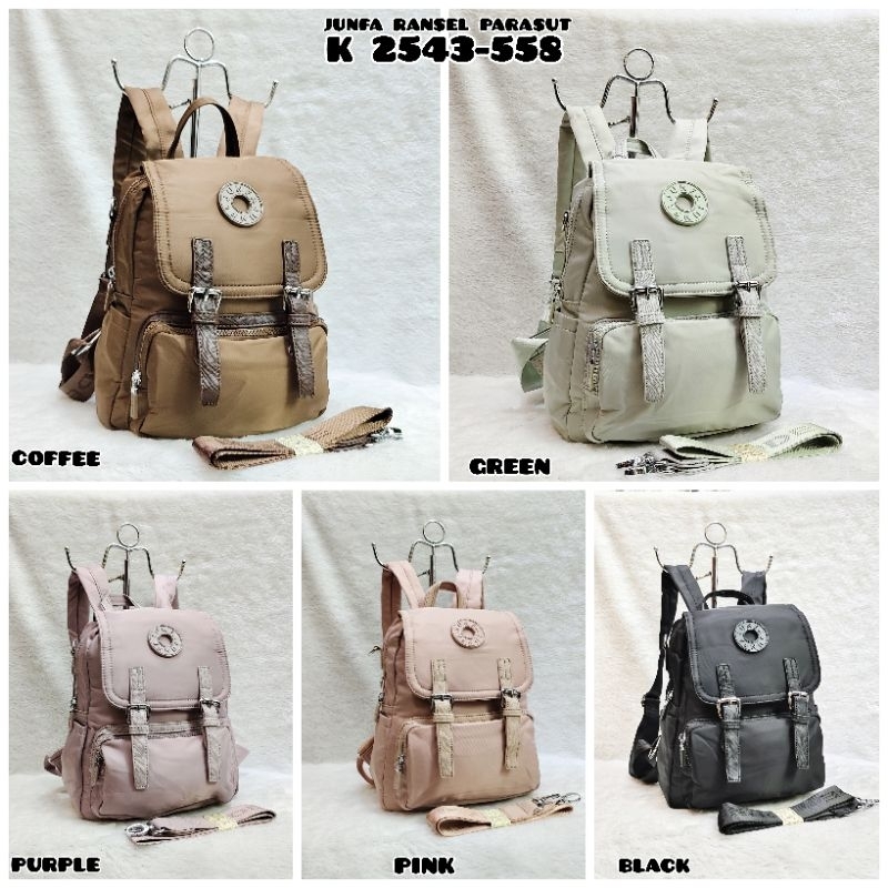 NEW ARRIVAL  TAS RANSEL JUNFA ORIGINAL K2546-558/K2543-558/K2542-558 BAHAN PARASUT WATERPROOF