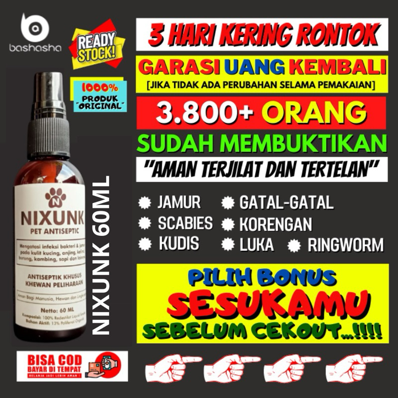 OBAT JAMUR KUCING ANJING AMPUH SPRAY SEMPROT ORIGINAL COD NIXUNK 60ML