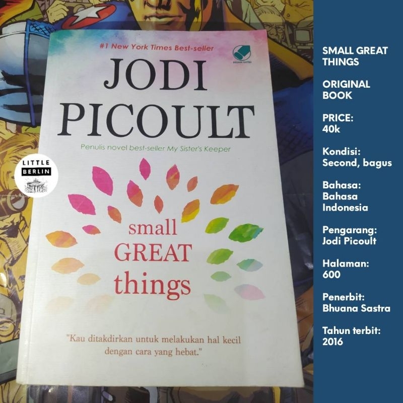 ORIGINAL Novel Jodi Picoult SMALL GREAT THINGS Preloved Good Bahasa Indonesia Terjemahan Bhuana Sast