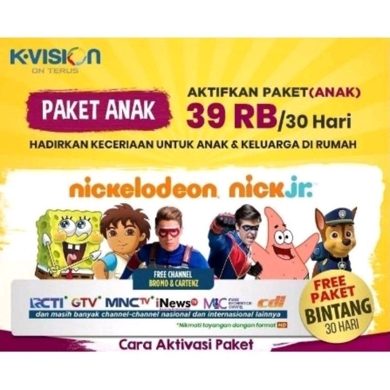 PAKET 1 BULAN K-VISION ANAK 30 HARI