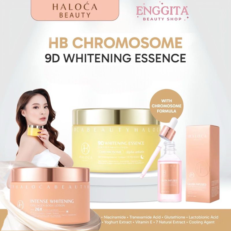 HALOCA BEAUTY HB Chromosome 9D Whitening & HB Collagen Body Lotion || Body Mask With Scrub HALOCA BE
