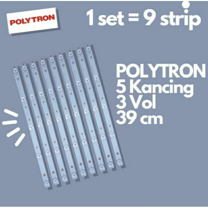 BACKLIGHT TV POLYTRON 40 IN PLD40B150 PLD40D150 PLD40V100 LAMPU 5K 3V