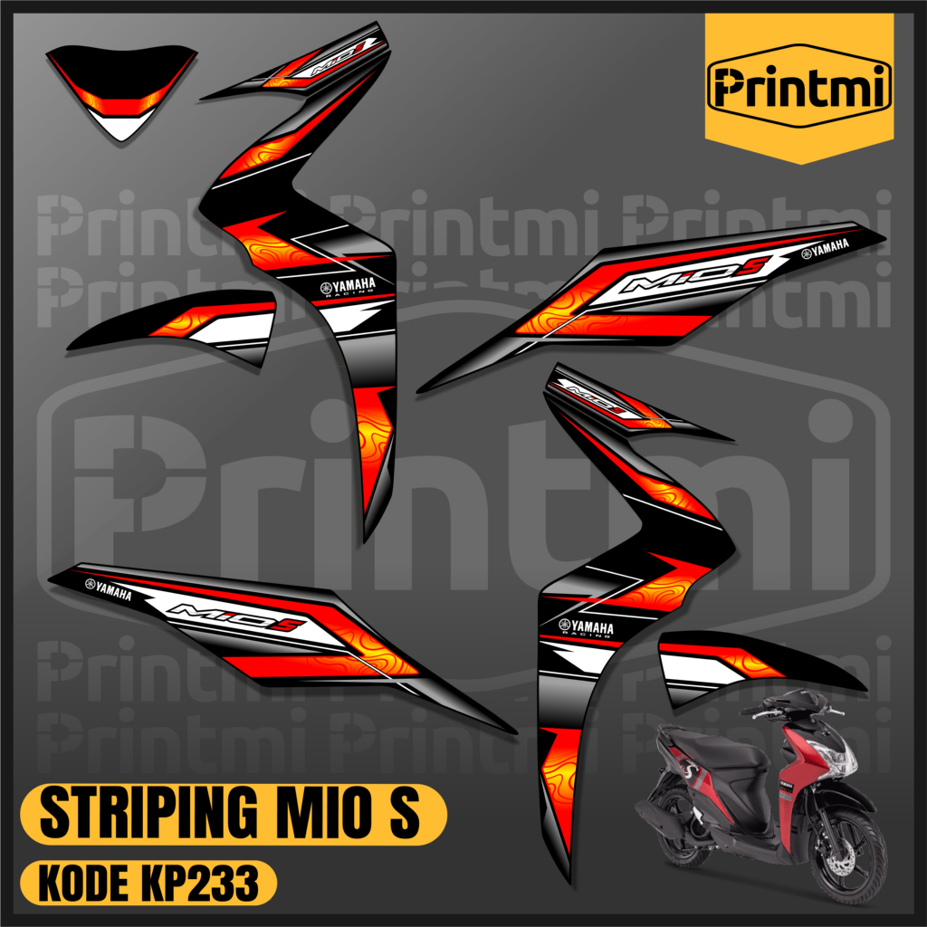 Sticker Striping Motor Mio S 125 Stiker Variasi Racing List Simple Modifikasi KP233