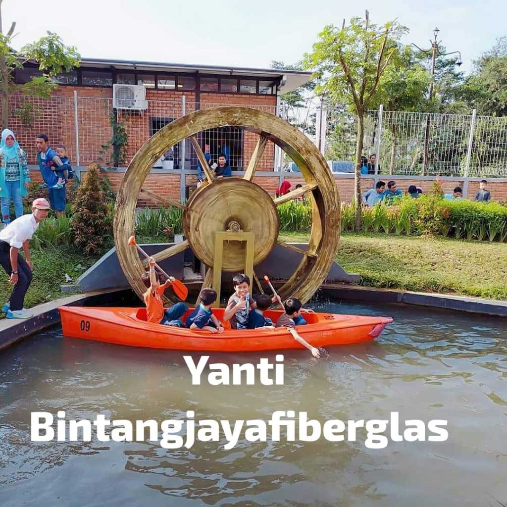 sepeda air bebek/perahu kano duble/sampan dayung fiber/perahu fiber/sepeda air itik mini gowes