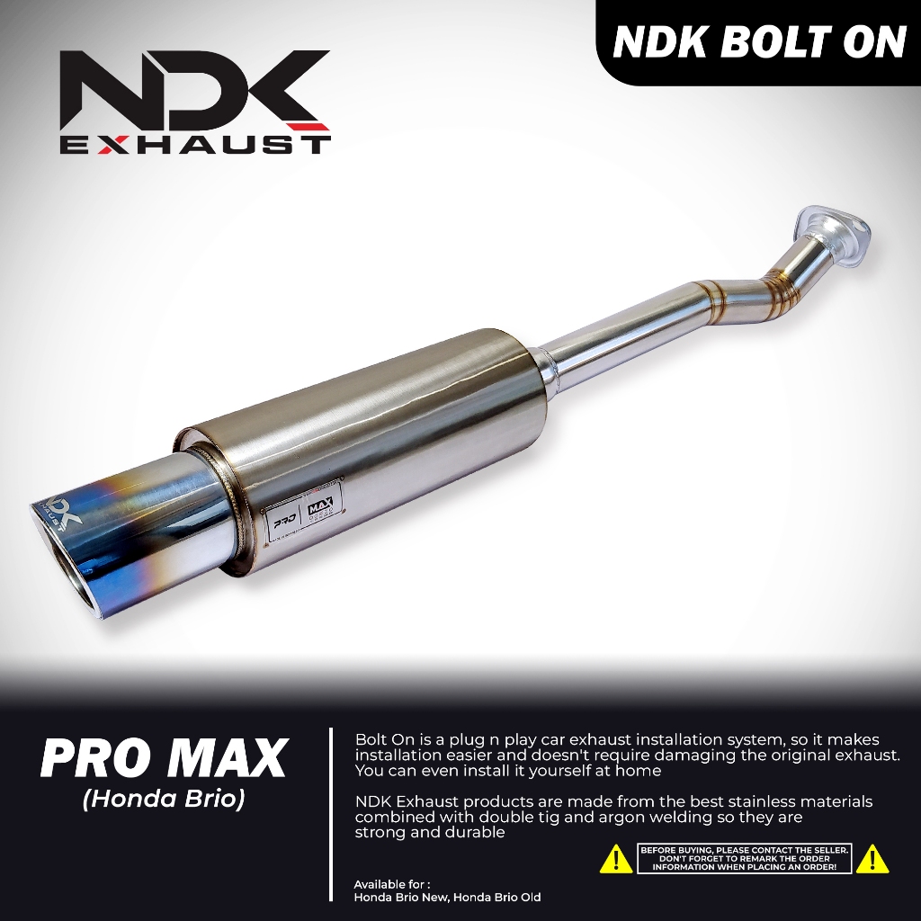 NDK EXHAUST BOLT ON DAN MUFFLER PRO SERIES BRIO OLD/NEW KNALPOT MOBIL RACING
