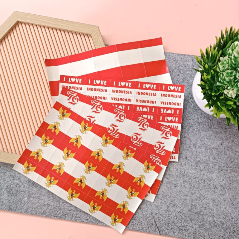 

STICKER PIPI HUT RI DIRGAHAYU INDONESIA/TEMPELAN PIPI/ 1 LEMBAR ISI 25 PCS SUDAH di POTONG