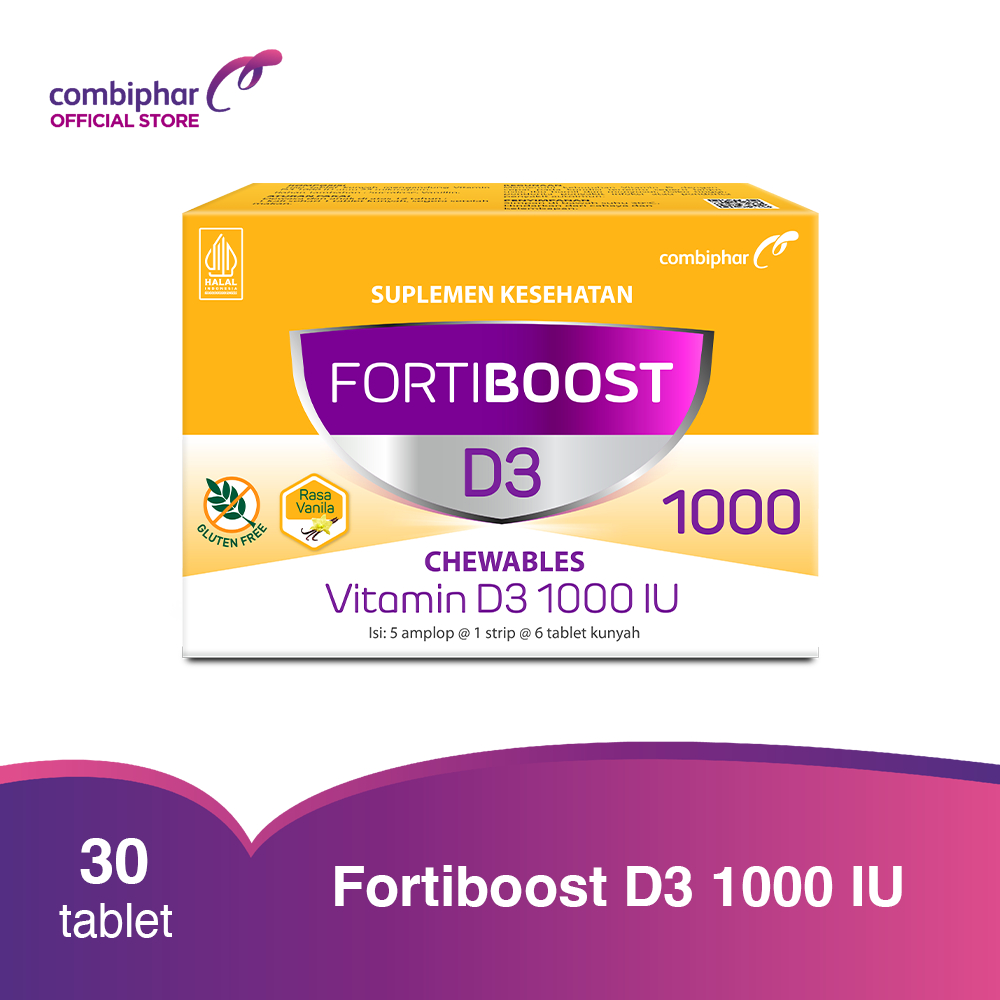 Fortiboost D3 1000 (30 tablet) - Vitamin D3 1000 IU Tablet Kunyah