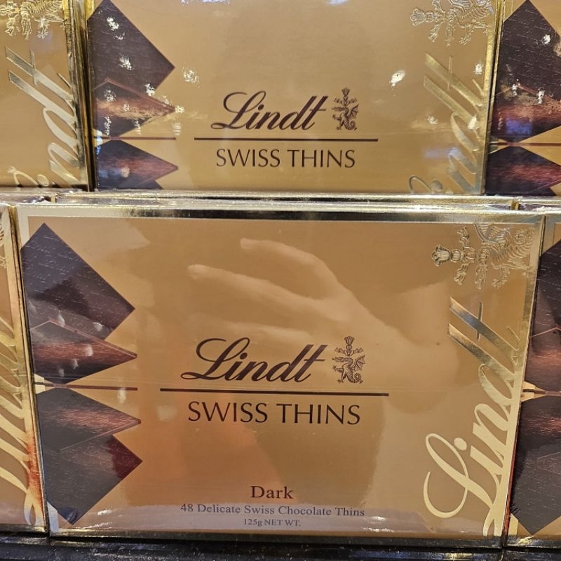 

Lindt Swiss Thins Dark Chocolate125gr Expired 31 juli 2025