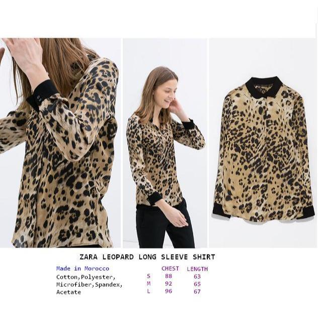 ZARA LEOPARD LONG SLEEVE SHIRT FACTORY OUTLET BRANDED