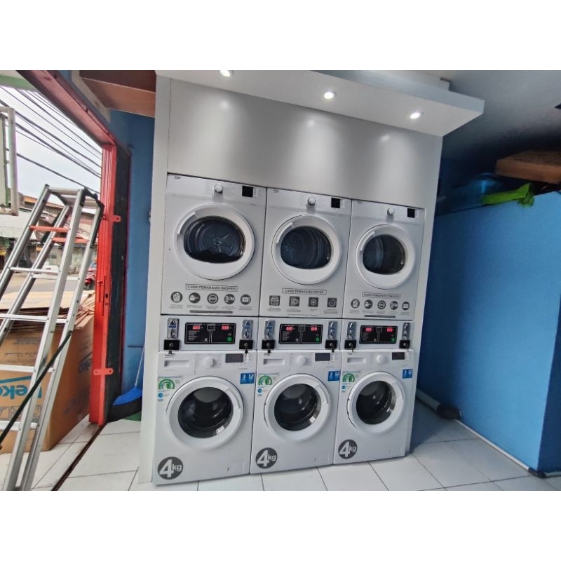PAKET USAHA LAUNDRY 3 STACK SISTEM COIN BEKO (FULL INSTALASI)