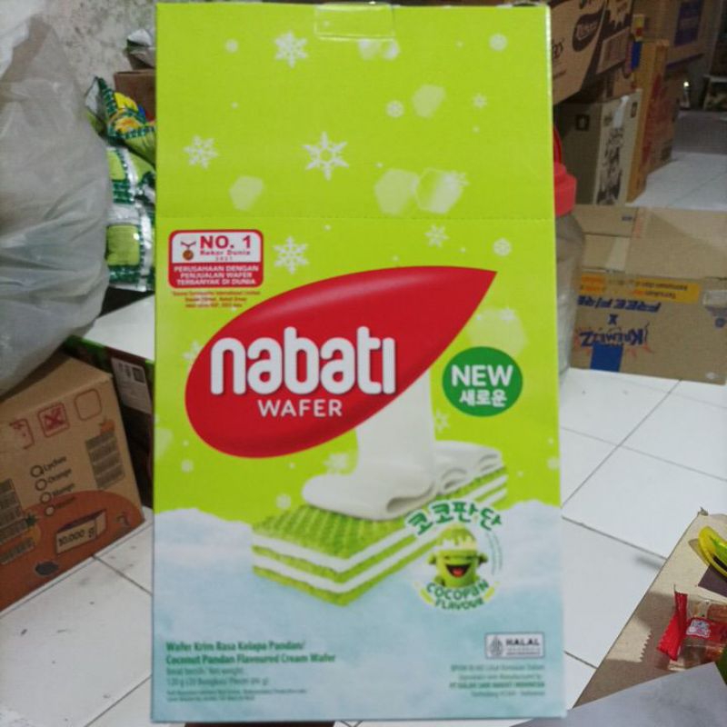 

wafer nabati 1 box baru rasa cocopan 6gr isi 20pcs cocopandan