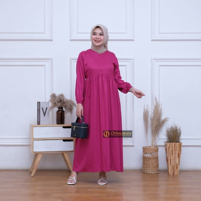 Midi Hijrah / midi rayon/ gamis rayon twill