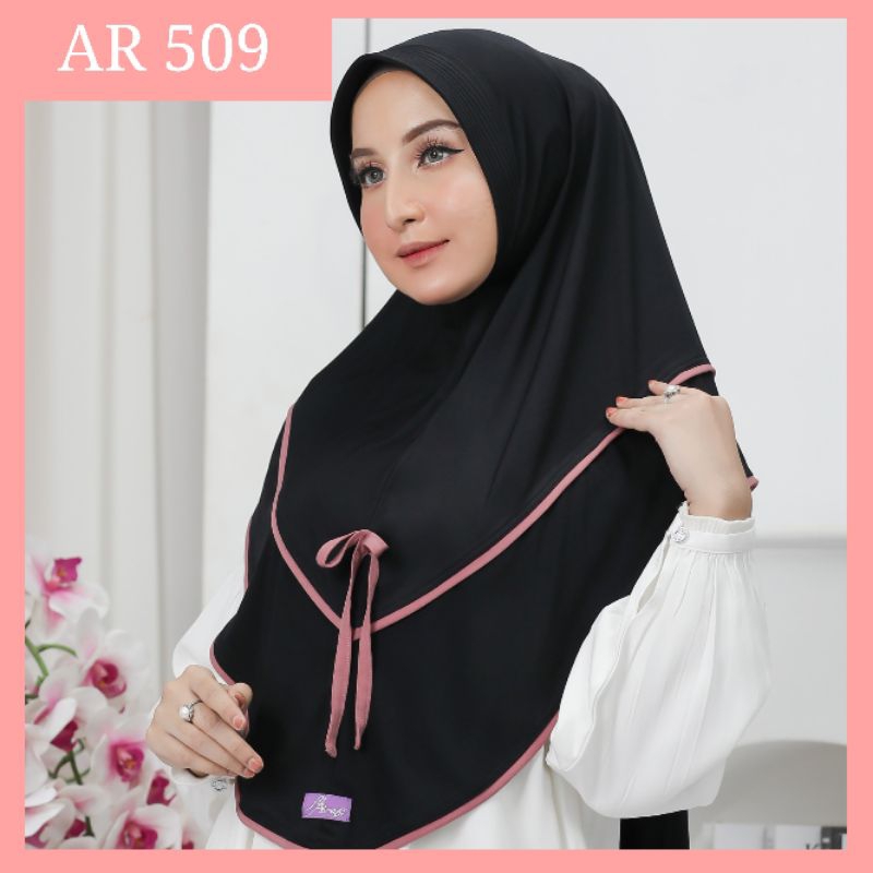 Hijab Bergo Arrafi Instant AR 509 New Jilbab Ar Rafi Standart Polos Simple Ped Antem Terlaris Jilbab