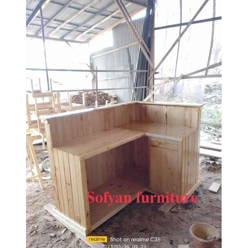 meja barista cafe / meja bar / meja kasir / meja bar minimalis harga permeter