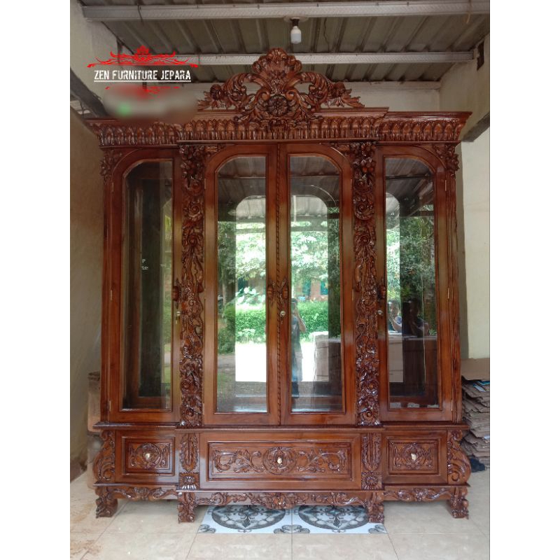 lemari pajangan tulip lemari pajangan jati
