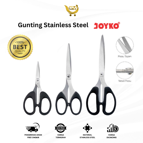 

[BEST SELLER] GUNTING JOYKO Original Gunting Stainless Steel Kuat Gunting Kenko Murah Gunting Kertas Gunting Plastik