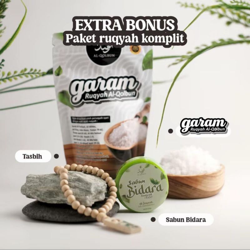 

Al Qolbun Garam Ruqyah 275gr Bonus Sabun Bidara Dan Tasbih