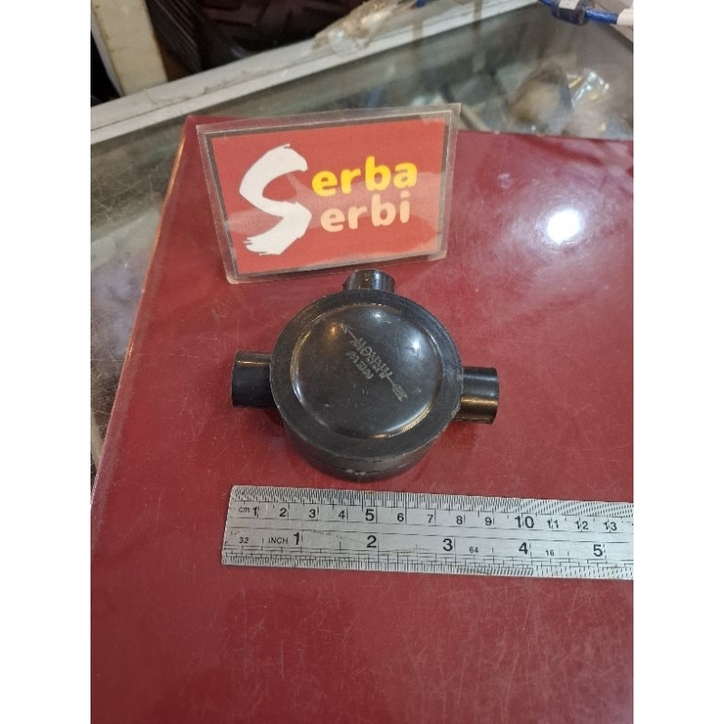 (HITAM 5/8" TEE DOS) Fitting sambung 3way pipa listrik