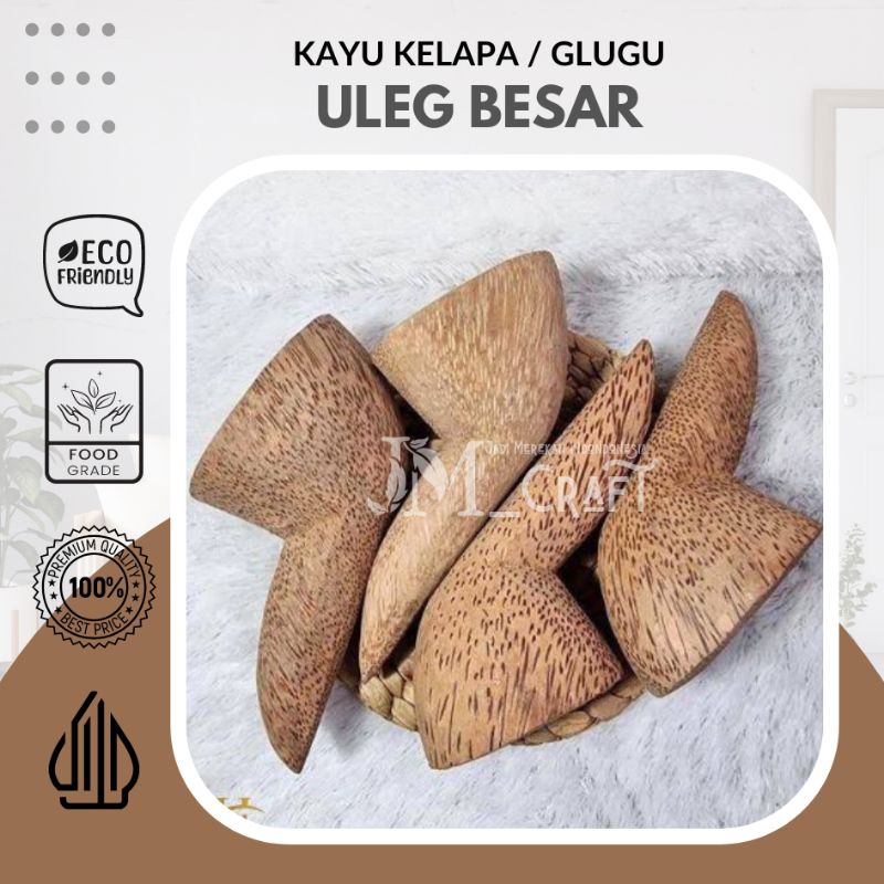 [JM_Craft] Ulegkan Kayu Kelapa Size Besar / Anak Cobek Kayu Glugu