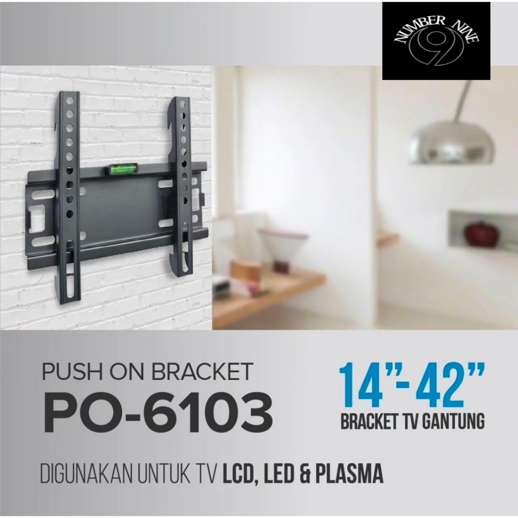 Push On Bracket TV LCD LED 14 inch - 42 inch