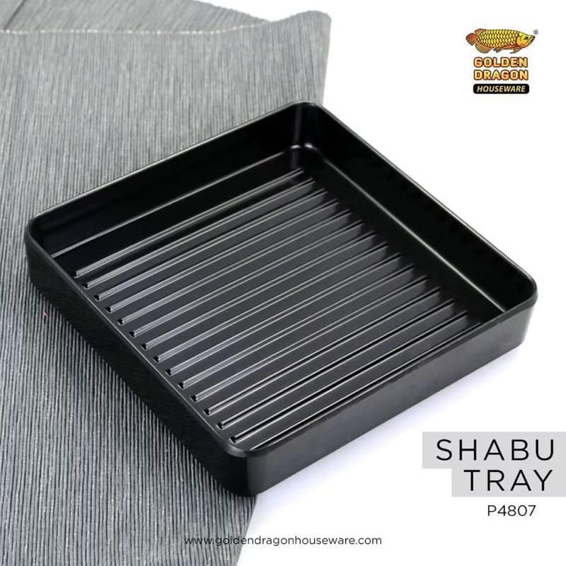 Piring Shabu Tray Melamin 7 Inch - Shabu Gril Daging Meat - Piring Daging - Golden Dragon P4807