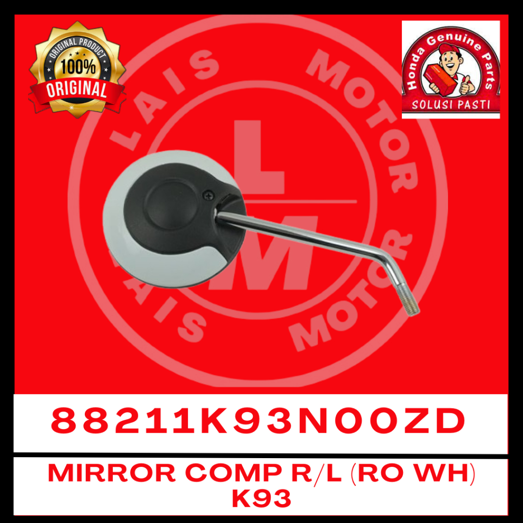Spion Kanan/Kiri (Putih Glossy) Scoopy ESP K93, Scoopy New K2F 88211K93N00ZD Original AHM