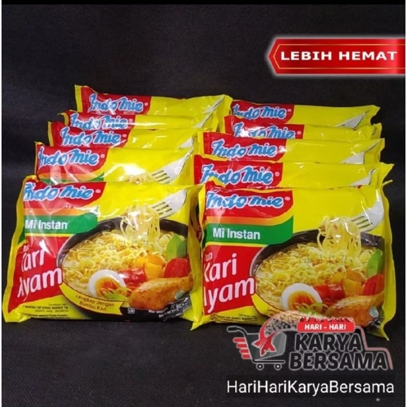 

10 bungkus indomi kari ayam