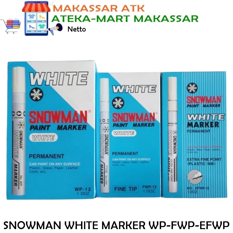 

[BOX/12PCS] SNOWMAN PAINT MARKER WHITE WP-12 FWP-12 WFWP-12