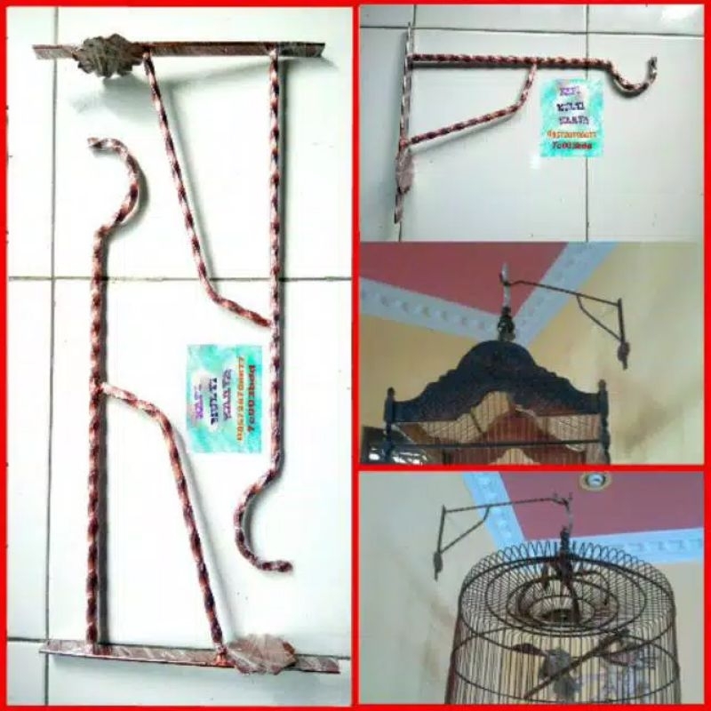 besi gantungan kandang di dinding bisa untuk kandang murai kotak dan Lovebird