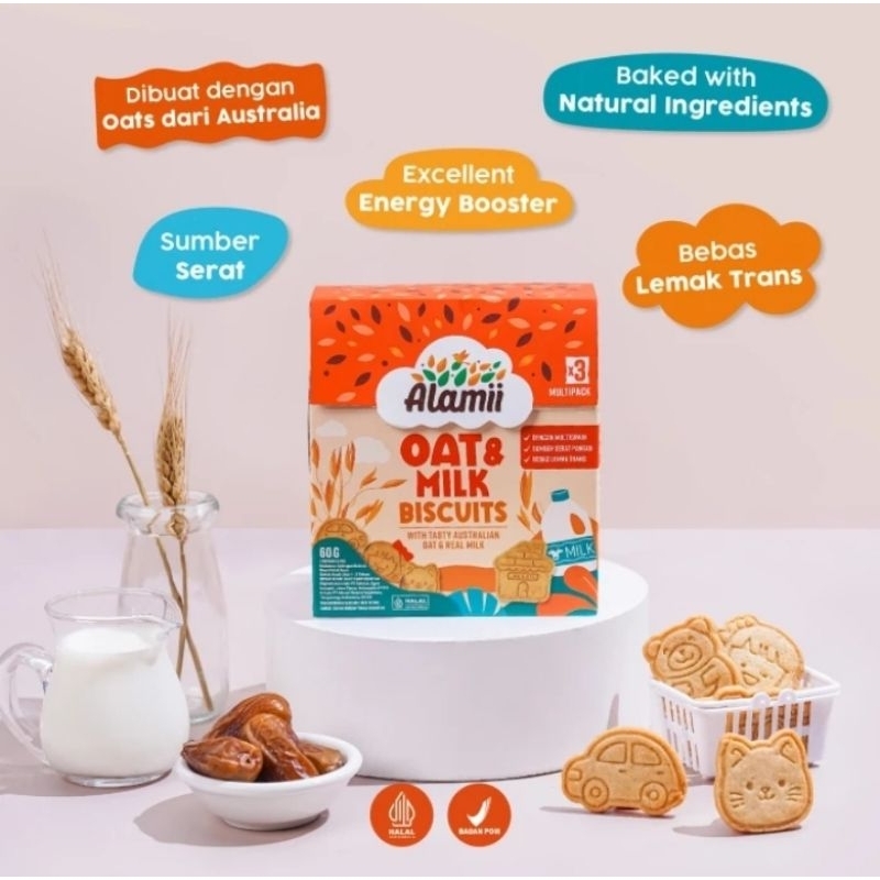 

Alami Oat and Milk Biscuits 60gr Biskuit anak