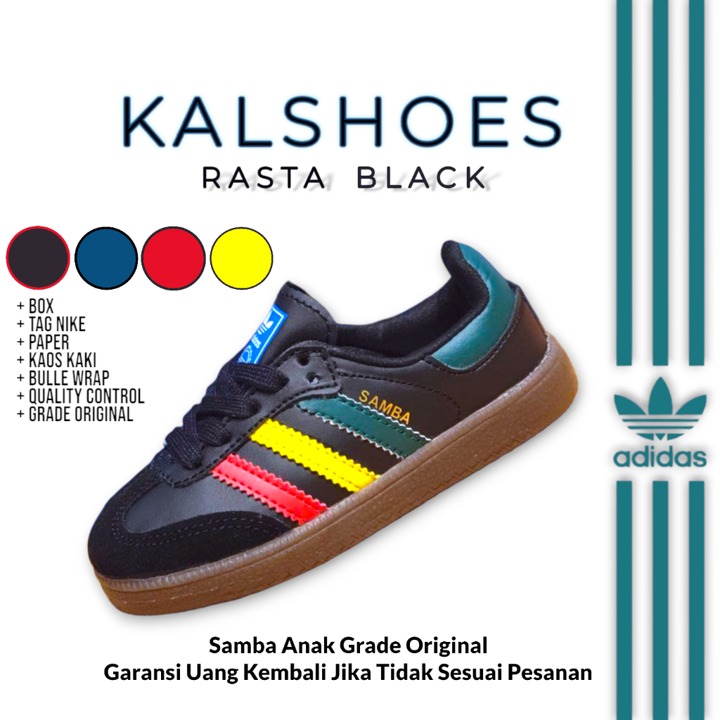 Sepatu Sneakers Adidas Samba Anak Grade Original Premium Quality Umur 1 2 3 4 5 6 7 8 9 10 Tahun