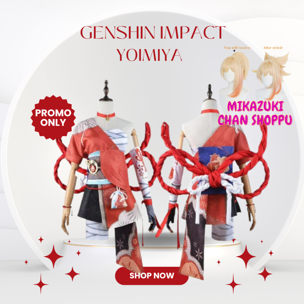 ( READY STOK ) PROMO WUDU Costume Set Cosplay Yoimiya Genshin Impact Kostum Anime Cosplay