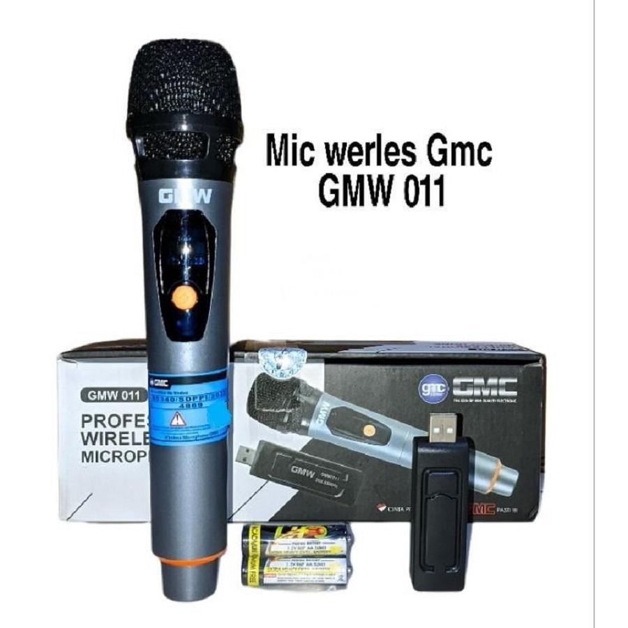 Microphone Karaoke Wireless GMC Seri GMW 011 Professional Wireless Karaoke Tanpa Kabel Mic