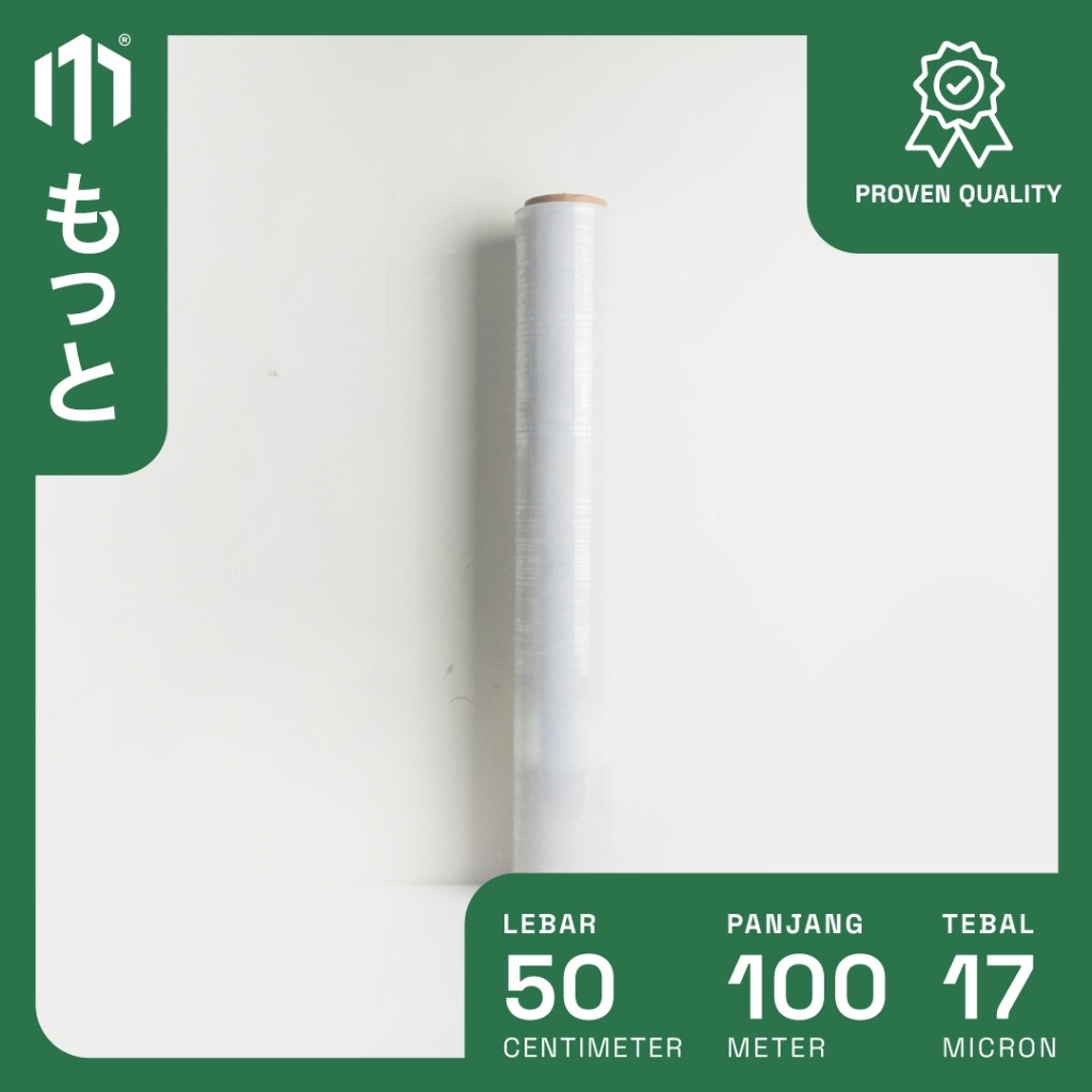Plastik Wrap / Stretch Film 50CM x 100M Bening 1 Pcs/Roll - Motto Film