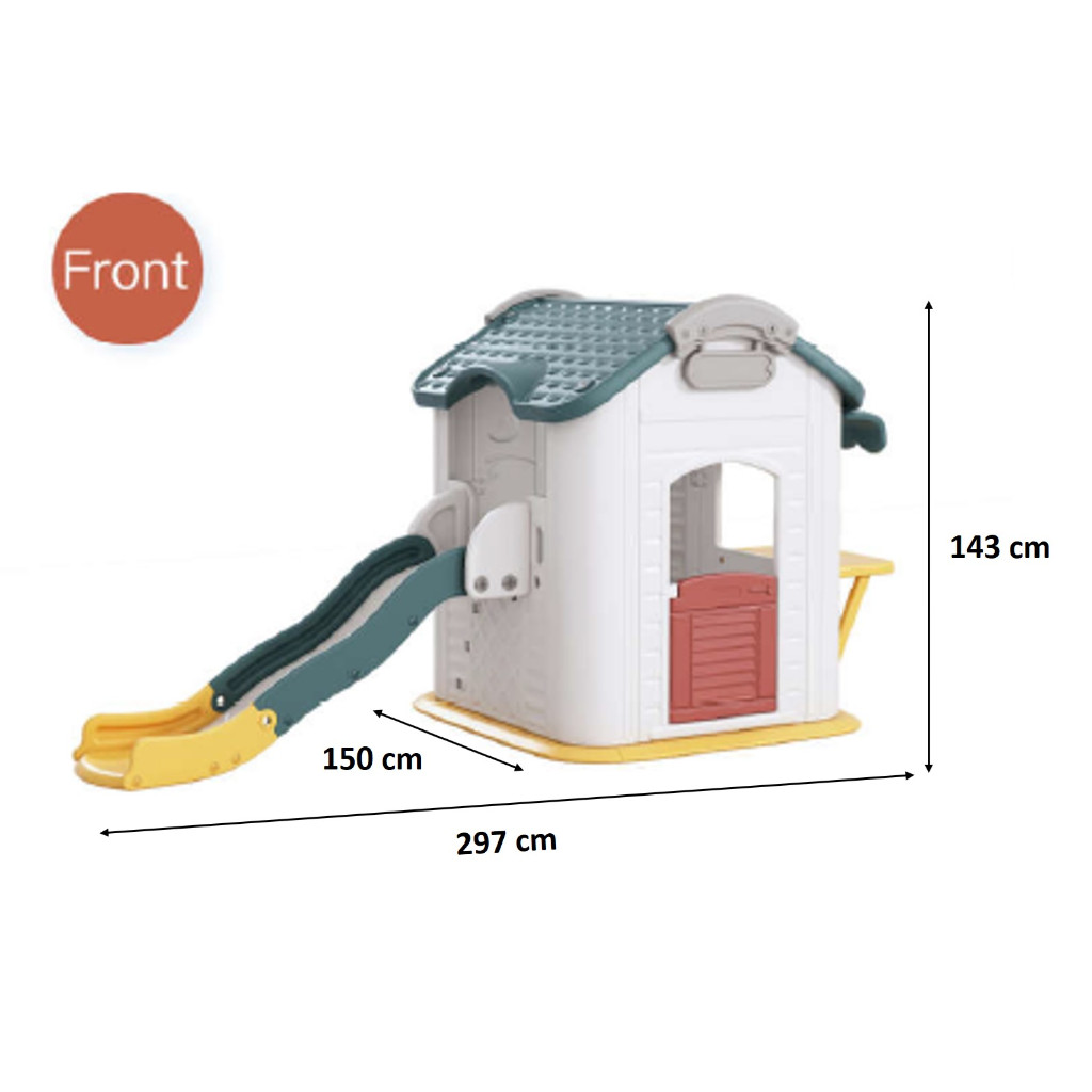 Arena Bermain Anak Perosotan Rumah Anak Playground 3 in 1: Perosotan, Ring basket dan Playhouse