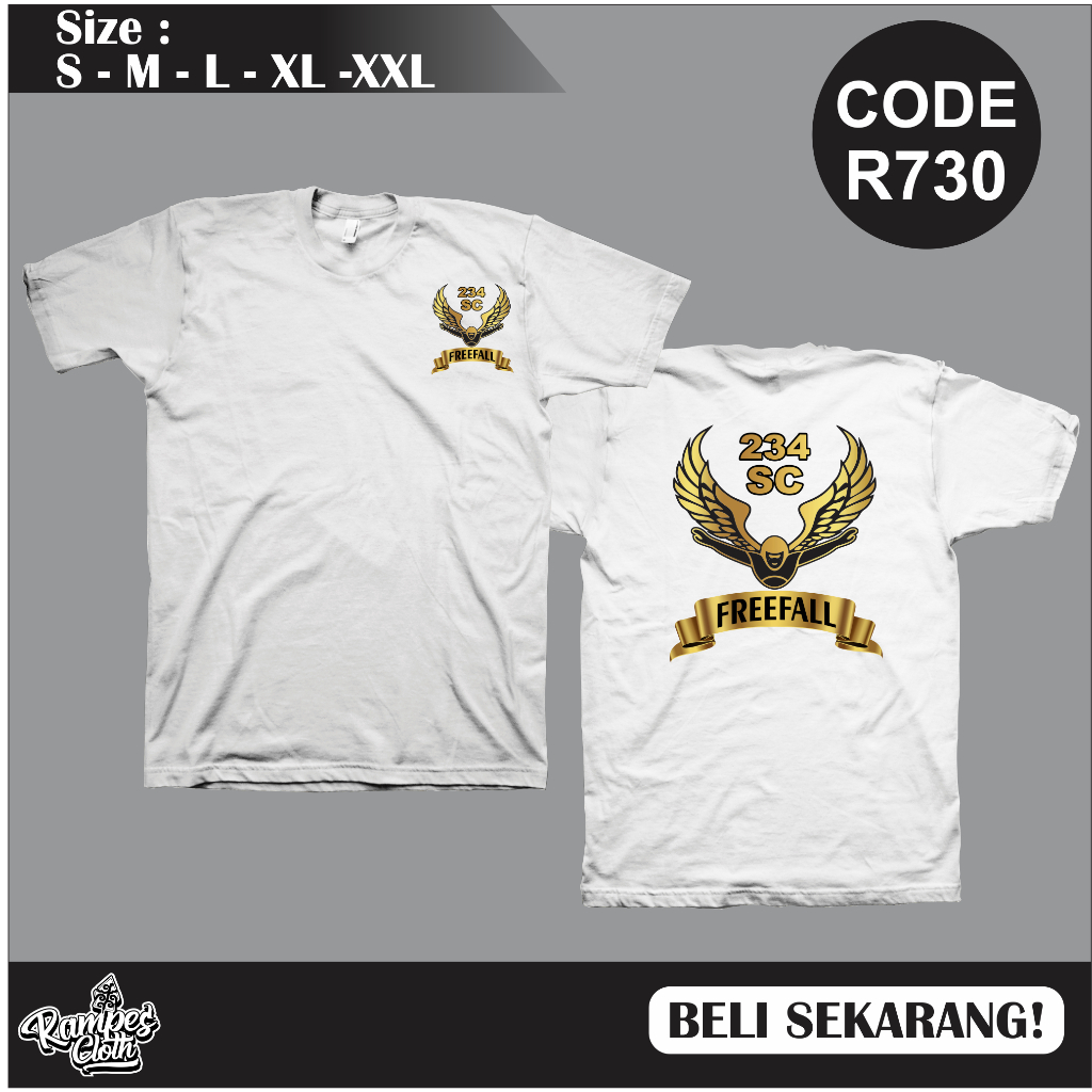 Kaos Distro SC234 GOLD LOGO // Kaos SC 234 GOLD Cotton Combet 30s Premium R730