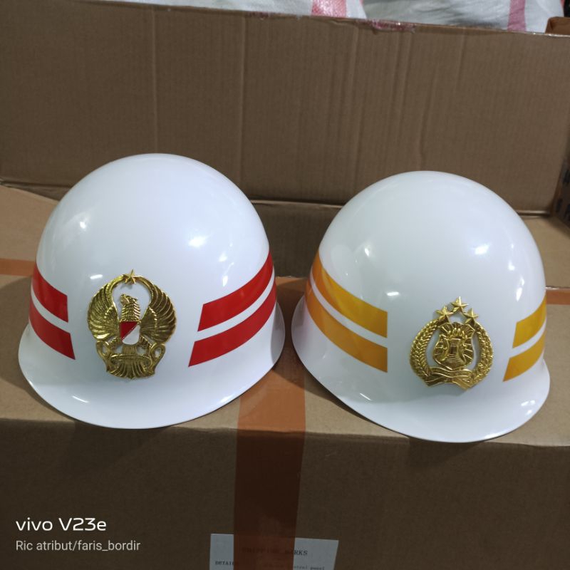 helem upacara helem paskibraka helem tni polri helem paski