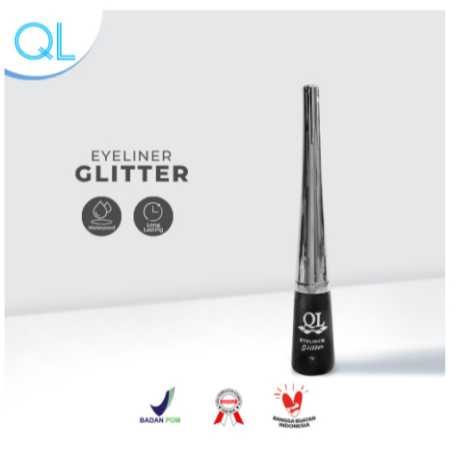 Ql Cosmetic Eyeliner Glitter Black - 4 ml
